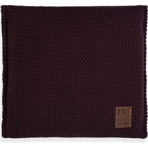 Knit Factory Maxx Sierkussen - Vierkant kussen - Kussen woonkamer - Bank kussen - Decoratie kussen - Aubergine - 50x50 cm - Kussenhoes inclusief kussenvulling