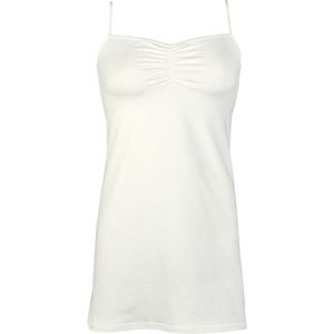 RJ Bodywear Pure Color dames jurk (1-pack) - onderjurk met verstelbare bandjes - ivoor - Maat: S