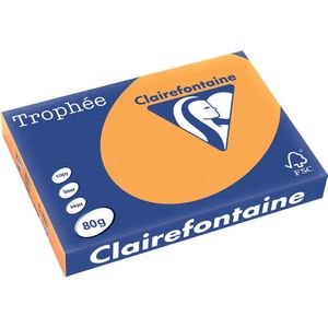 Clairefontaine Trophée Pastel, gekleurd papier, A3, 80 g, 500 vel, climentine 5 stuks