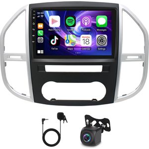 10 Inch Android 15 Autoradio 2+64G - voor Mercedes Vito 3 W447 2014-2020 | Compatibel met CarPlay & Android Auto, GPS Navigatie + DAB+ & DSP