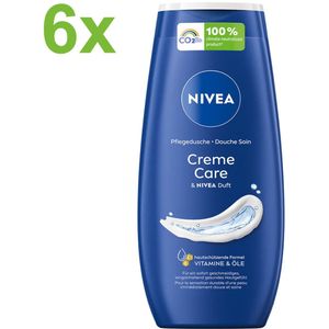 NIVEA Creme Care Douchecrème - 6x 250 ml - Zachte Reiniging & Verzorging - Vegan - PH-Huidneutraal - Voordeelverpakking