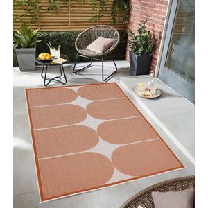 Flycarpets Omkeerbaar Terrazo Japandi Buitenkleed Terra / Creme - 240x340 cm - Vloerkleed Buiten - Laagpolig Tuinkleed, Tuintapijt, Buitentapijt