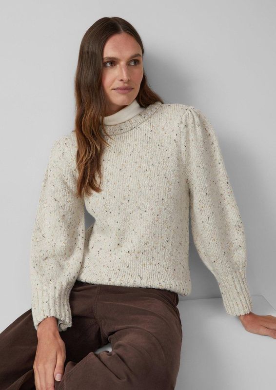 Gebreide Pullover - Alpacamix - Met Pofmouwtjes