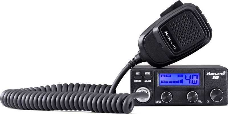 Midland - 18 - CB Voertuig - Multi-standaard Transceiver - Met Veelkleurig Display - 4 Watt