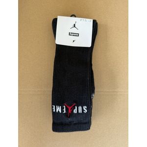 Jordan x Supreme Crew Sokken 2 pack - Zwart - Maat 34 - 38