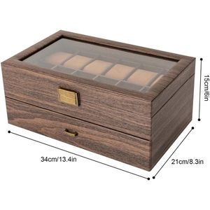MazrekuHome® Horloge doos - Horlogebox - Horlogedoos heren - 24 slots en afsluitbaar