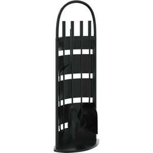 vidaXL - 5-delige - Haardset - 23x15x66 - cm - staal
