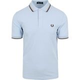 Fred Perry - Polo M3600 Lichtblauw V02 - Slim-fit - Heren Poloshirt Maat L