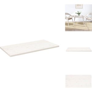 vidaXL Tafelblad - Grenenhout - 100 x 50 x 2.5 cm - Wit - Tafelonderdeel