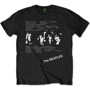 The Beatles - White Album Tracks Heren T-shirt - S - Zwart