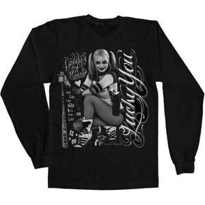DC Comics Suicide Squad Longsleeve shirt -L- Harley Quinn - Lucky You Zwart
