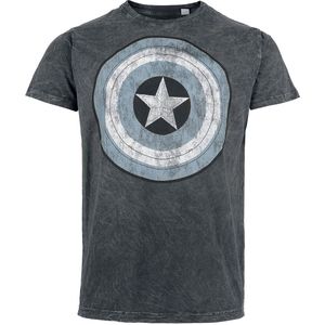Captain America Blue Shield Heren T-shirt - grijs - 4XL