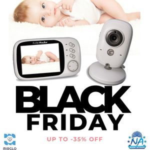 Babyfoon met Camera – 3.2” LCD Scherm – 2.4GHz Draadloze Verbinding – Nachtzicht, Terugspreekfunctie & Temperatuurmeting – Oplaadbaar