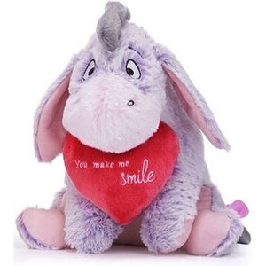 Disney Winnie The Pooh / Winnie De Poeh - Ezel Iejoor met Hart - You make me Smile - Pluche Liefdes Knuffel - 27 cm