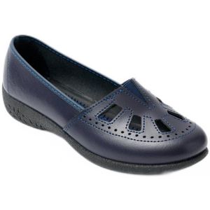 Comfort lederen loafers in wijdte met elastische manchetten