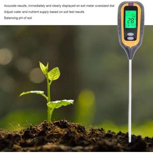 4 In 1 Digitale Bodemtester - Achtergrondverlichting - Planttemperatuur - PH Zonlichtsterktetester