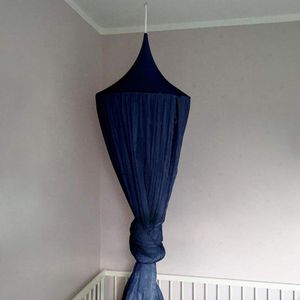 Ronde hangend babybed klamboe baldakijn gordijn voor baby kind home decor - blauw .