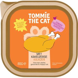 Tommie the Cat - kattenvoer natvoer - stukjes in saus met kalkoen - voordeel verpakking - 32 stuks - 85 gram per stuk - zonder suiker en graanvrij