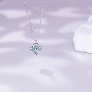 925 Zilveren Geboortesteen Halsketting met Klavertje 4 Hanger voor Vrouwen