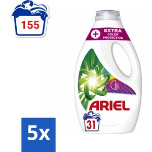 Ariel Original - Extra Kleurbescherming - Vloeibaar Wasmiddel - Gekleurde Was - 31 Wasbeurten - Bulkverpakking - 5 stuks