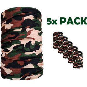 5-pack Multifunctionele Bandana - Camouflage - Leger - Masker