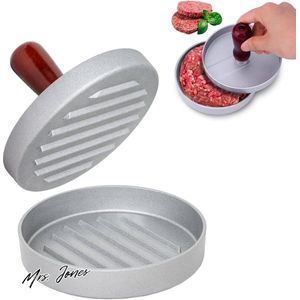Mrs. Jones Hamburgerpers keukengereedschap voor vleespatty's antiaanbaklaag gegoten aluminium rood .