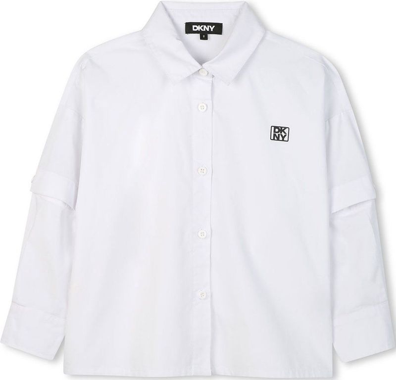 Dkny D62351 Overhemd Met Lange Mouwen Wit 4 Years Jongens