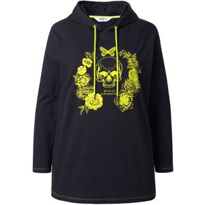 Angel of Style Angel of Style - Dames - Hoodie loose fit doodshoofd - Zwart - Maat 42