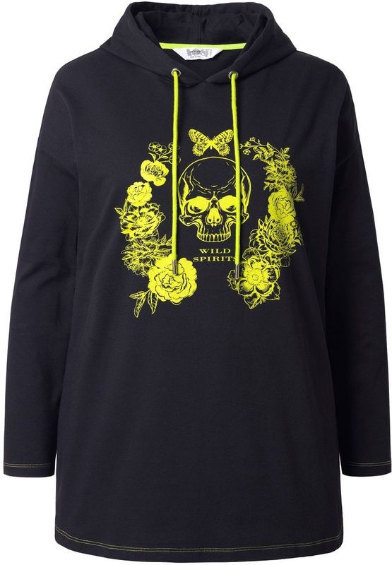 Angel of Style Angel of Style - Dames - Hoodie loose fit doodshoofd - Zwart - Maat 42