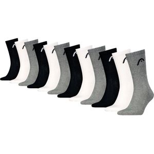 HEAD Sportsokken Training - 12 paar - Grijs / Wit / Zwart - Maat 39/42