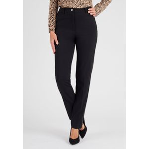 Damart - Stretch crêpegebreide broek met biezen aan de zijkant - Dames - Zwart - 52