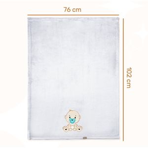 Be Mammy - BE20-168 - Kinderdeken - Lichtgrijs - Met 3D-applicatie