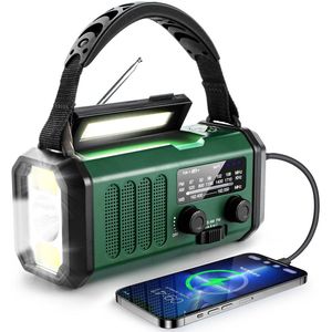 NAXSIR Noodradio solar opwindbaar -powerbank zonneenergie - 10000mah - Zaklamp oplaadbaar - noodpakket - SOS Knop
