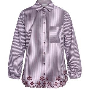 SisterS Point - Blouse Istea SH3 19279 - Bordeaux/Wit - Regular Fit