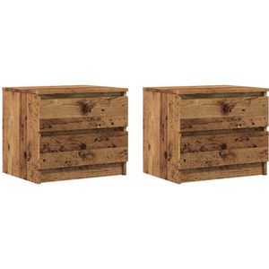 vidaXL Nachtkastjes - 2 stuks - Hout - 50x40x43,5 cm