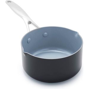 16cm/1.6 Liter Milk Pan - Healthy Ceramic Non-Stick Coating - PFAS Free - Oven-Safe Grey