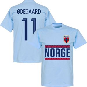Noorwegen Ødegaard 11 Team T-shirt - Lichtblauw - S