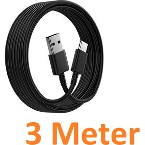 3 Meter Geschikt voor: USB C Usb kabel naar USB 2.0 A Male kabel Geschikt voor: Oppo / OnePlus / Motorola / Samsung / Huawei / Sony / Nintendo Switch / Playstation 5 Game Controller PS5 - Zwart