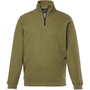 Boston Park Boston Park - Heren - Boston Park troyer piqué kraag met rits tot 84/86 - Olijfgroen - Maat 64+