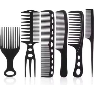 Slickback Borstel - Puntkam - Slick Back Hair Brush - Set van 6 - Toupeerkam