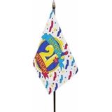 Happy 21st Birthday mini vlaggetje op stok 10 x 15 cm