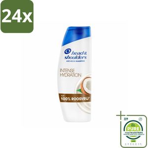 Head & Shoulders - Shampoo - Intense Hydration - 100% Roosvrij - 300 ml - Voordeelverpakking - 24 stuks - Anti-roos shampoo - Roos shampoo
