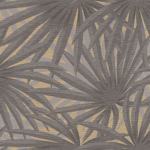 Bloemen behang Profhome 378611-GU vliesbehang licht gestructureerd met bloemen patroon glanzend grijs goud 5,33 m2