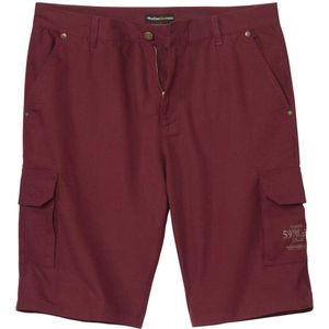 ATLAS FOR MEN - Bordeauxrode cargobermuda van canvas - Heren - Verkrijgbaar in grote maten - W28