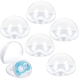 Transparante draagbare stofdichte fopspeenbox voor baby's - thuis en op reis - 6 stuks