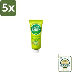 5 x Happy Earth – Deodorant Cream – 100% Natuurlijk Bergamot – 40 ml - Grootverpakking - 100% Natuurlijk Deodorant - Bergamot Deodorant - Natuurlijke Deodorant Crème - Aluminiumvrij Deodorant - Vegan Deodorant
