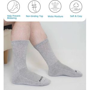 Diabetische Sokken Zonder Elastiek voor Comfort en Gezondheid – 4 Paar, Zwart/Wit/Grijs