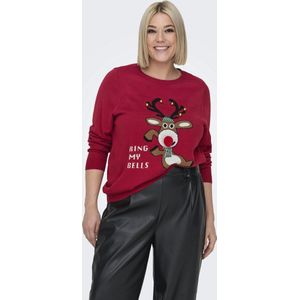 ONLY CARMAKOMA - CARXMAS LS O-NECK MIX DETAIL BOX KNT - Dames - Gebreide truien