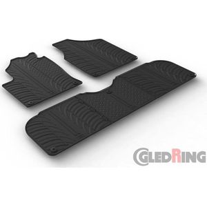 Gledring Rubbermatten passend voor Volkswagen Sharen & Seat Alhambra 1996-2010 (T profiel 5-delig + montageclips)