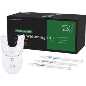 SmileVegan - Proffesional Whitening Kit - Zonder peroxide - 100% Natuurlijk - LED Tanden bleken - White Smile